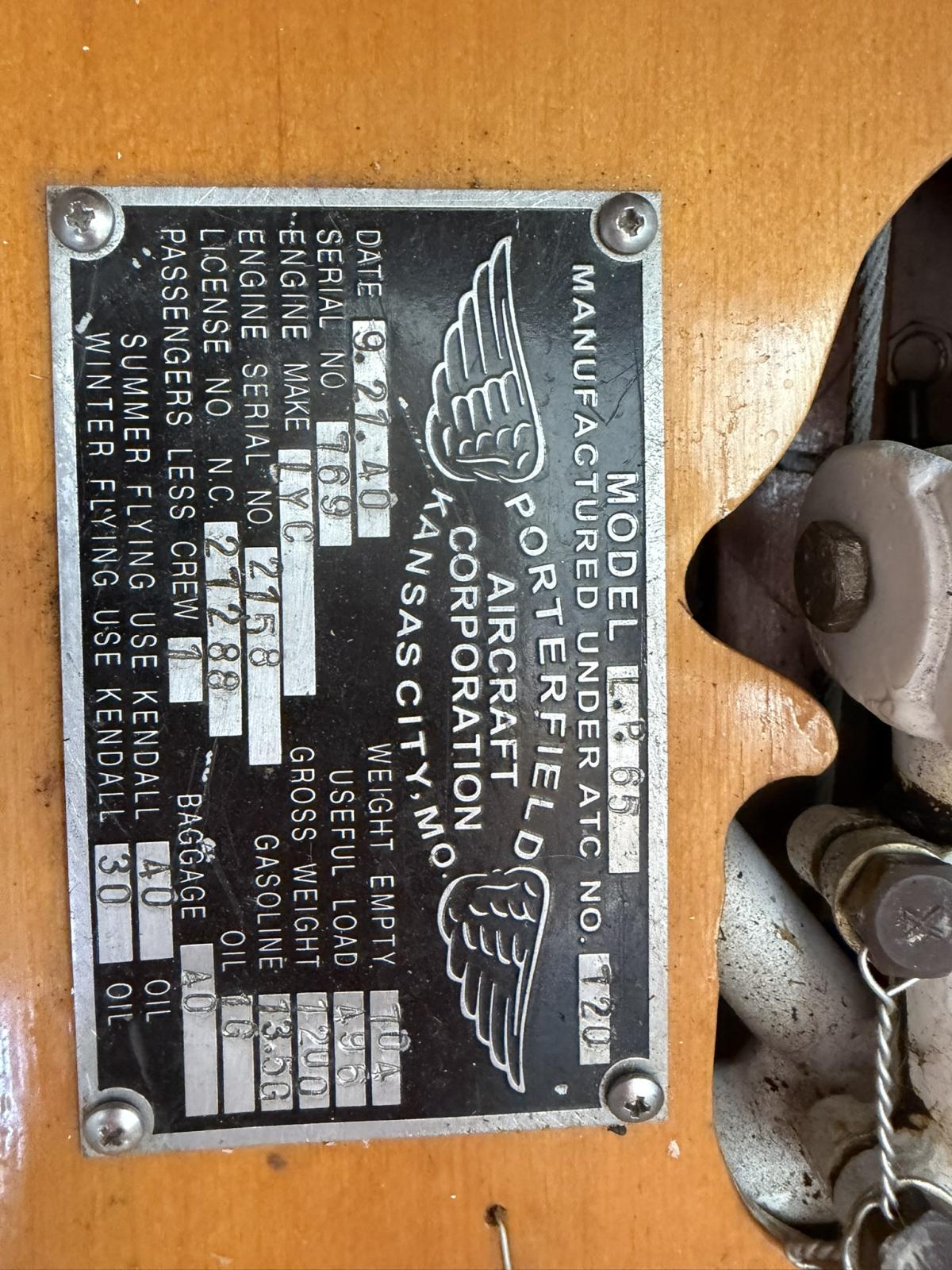 1940 Porterfield LP-65 Photo 4